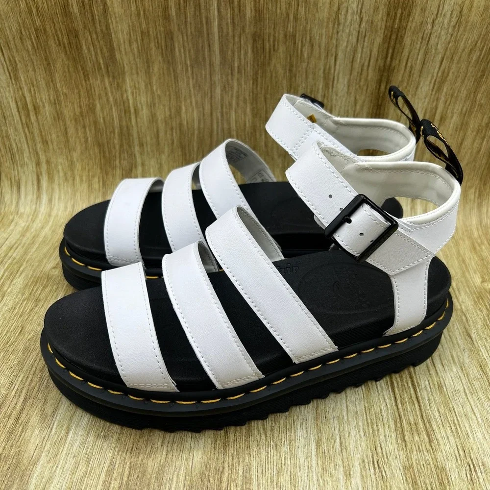 Dr. Martens Blaire Sandals Women's Size 10 White Platform Gladiator Strappy NEW